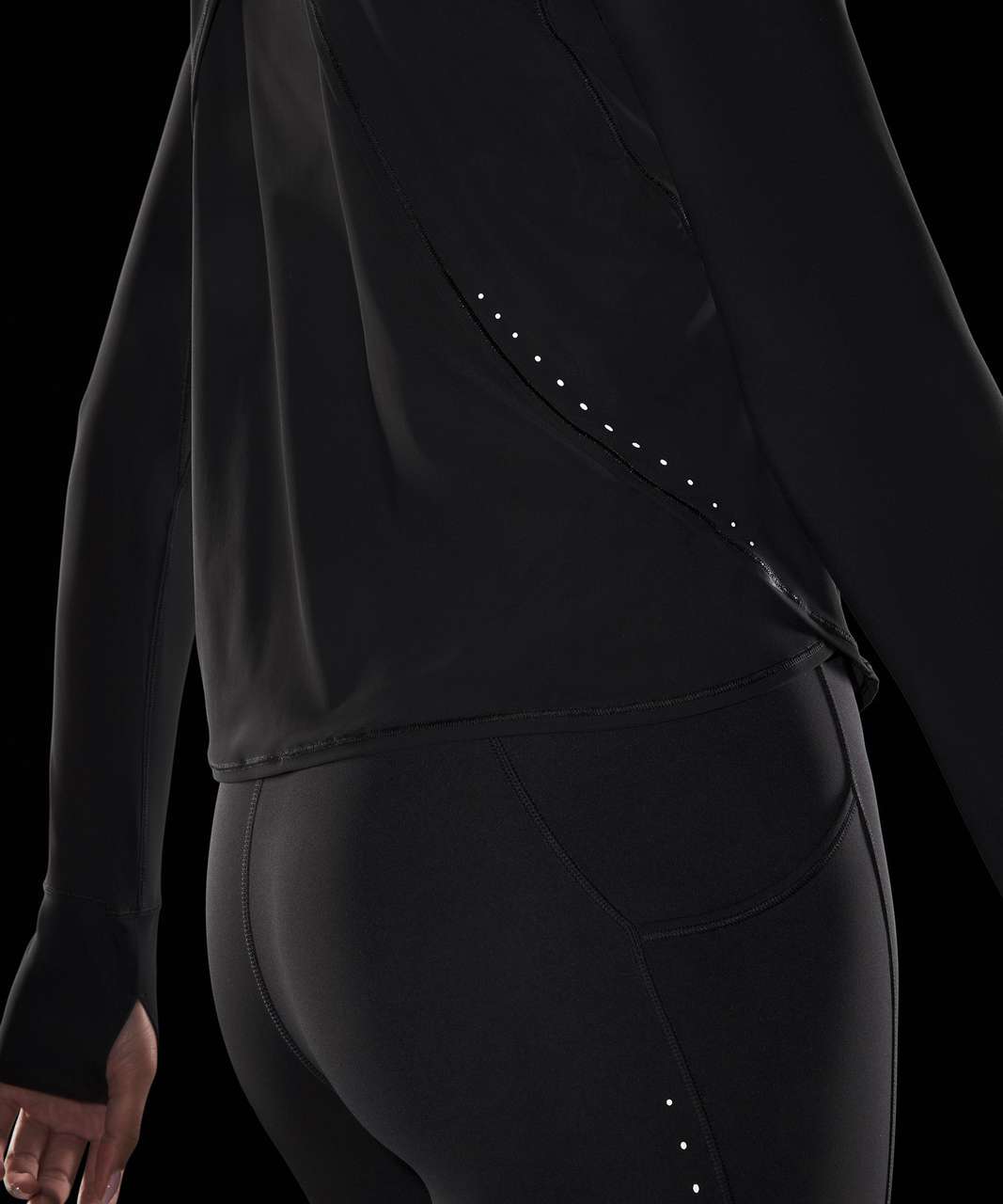 Lululemon UV Protection Fold-Over Running Long-Sleeve Shirt - Black