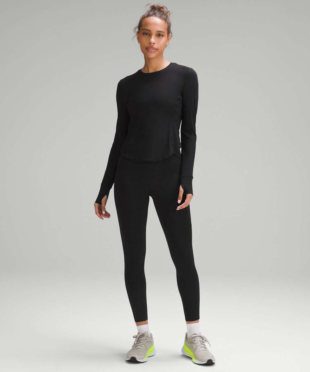 Lululemon UV Protection Fold-Over Running Long-Sleeve Shirt - Black