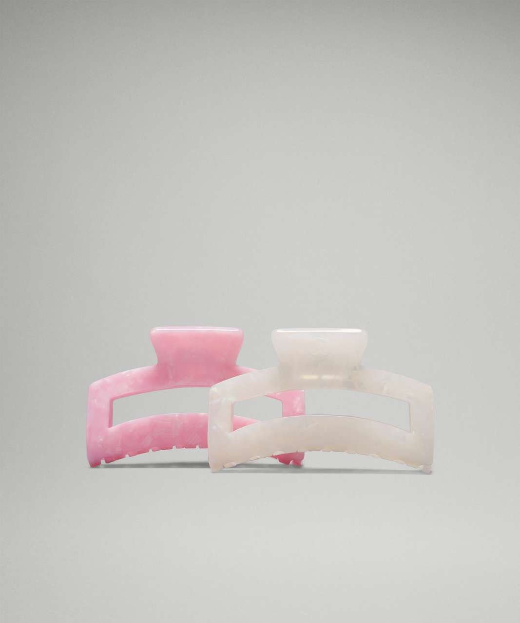 Lululemon Large Claw Hair Clips *2 Pack - White Opal / Silverstone / Pink Parfait / Pink Peony