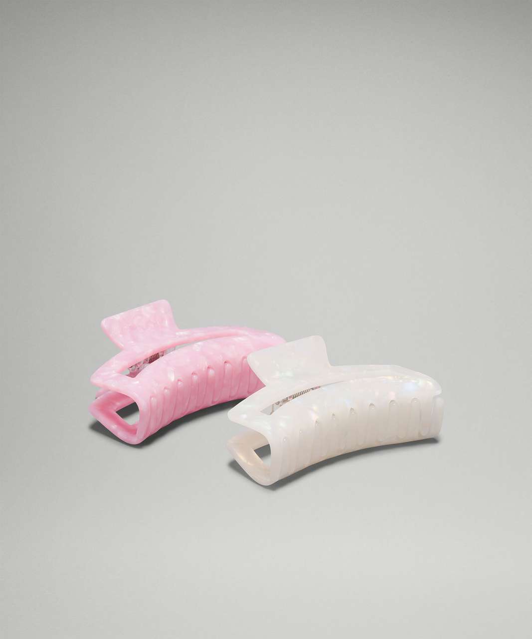 Lululemon Large Claw Hair Clips *2 Pack - White Opal / Silverstone / Pink Parfait / Pink Peony