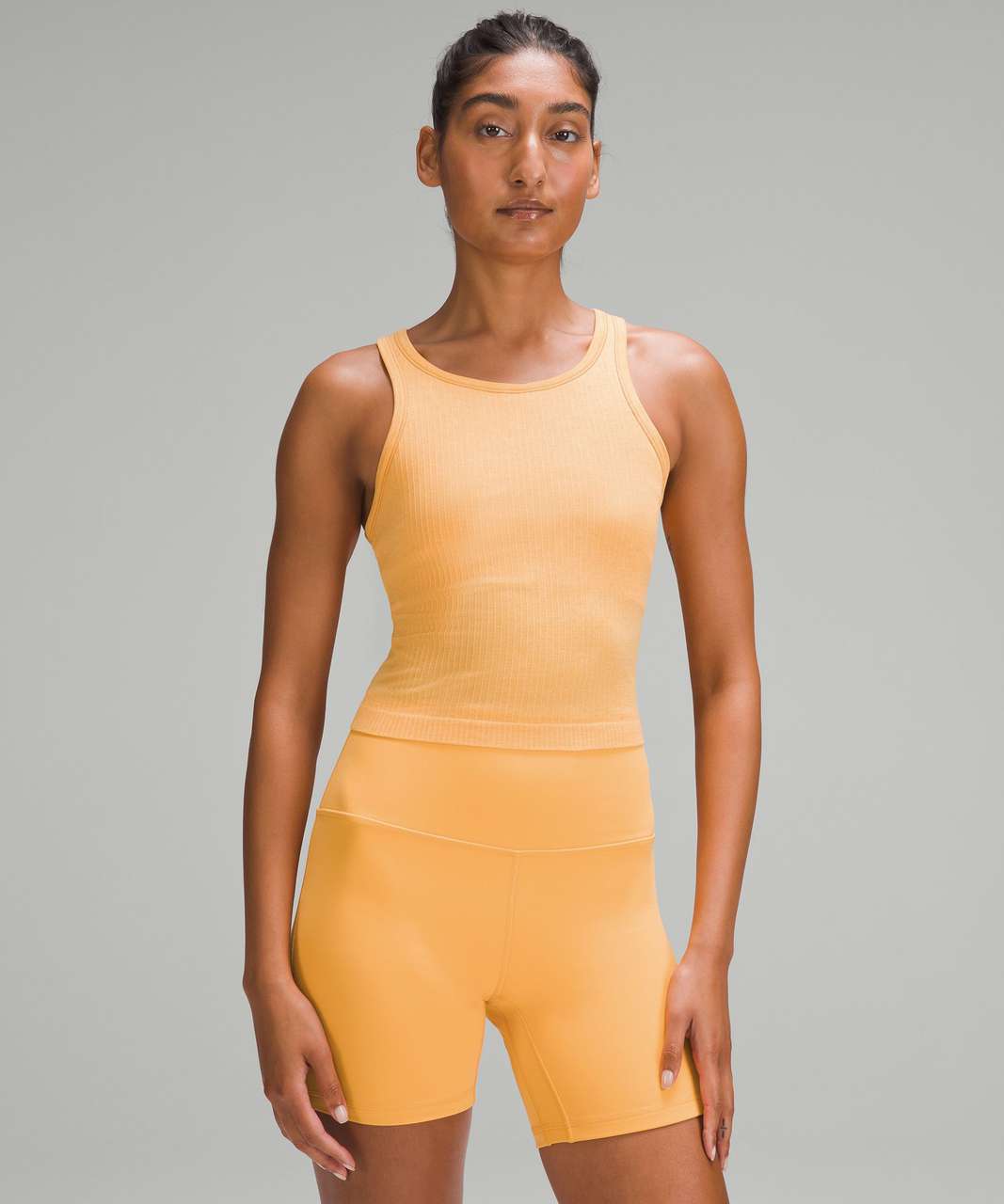 Lululemon Ebb to Street Cropped Racerback Tank Top - Mango Dream