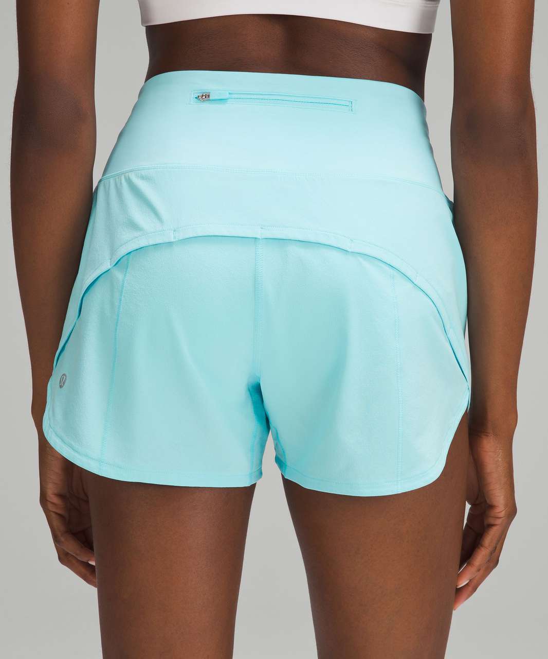 LULULEMON SPEED UP HIGH RISE 4 SHORT 6/S Gravel Dust Pastel Blue NEW