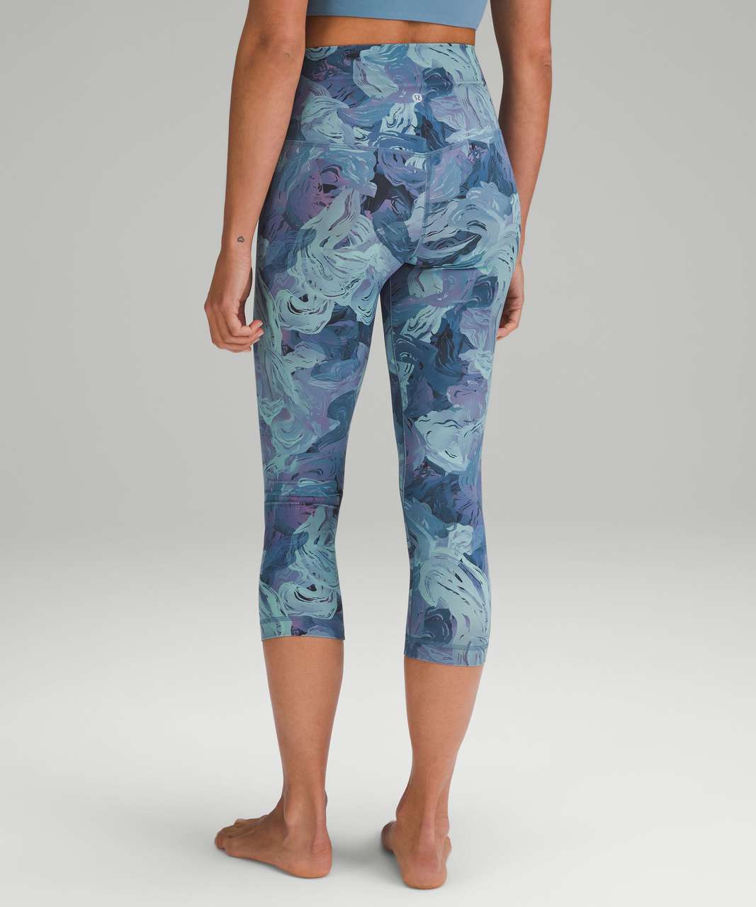 Lululemon Nulu and Mesh Mid-Rise Yoga Crop 23 - Tidewater Teal - lulu  fanatics