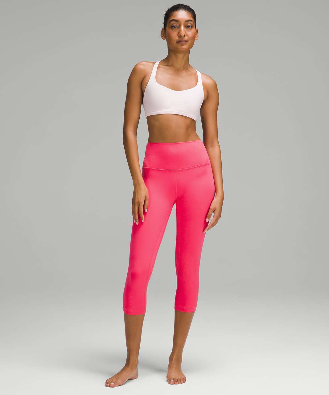 Lululemon Womens Lip Gloss Align Cropped Stretch-woven Top In