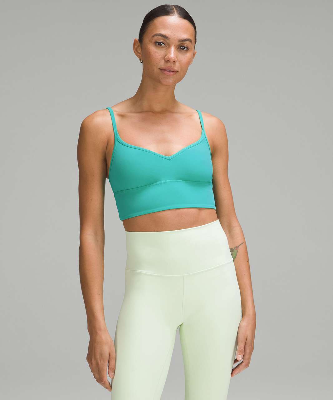 Pushing My Limits Ruffle Strap Sports Bra (Green)