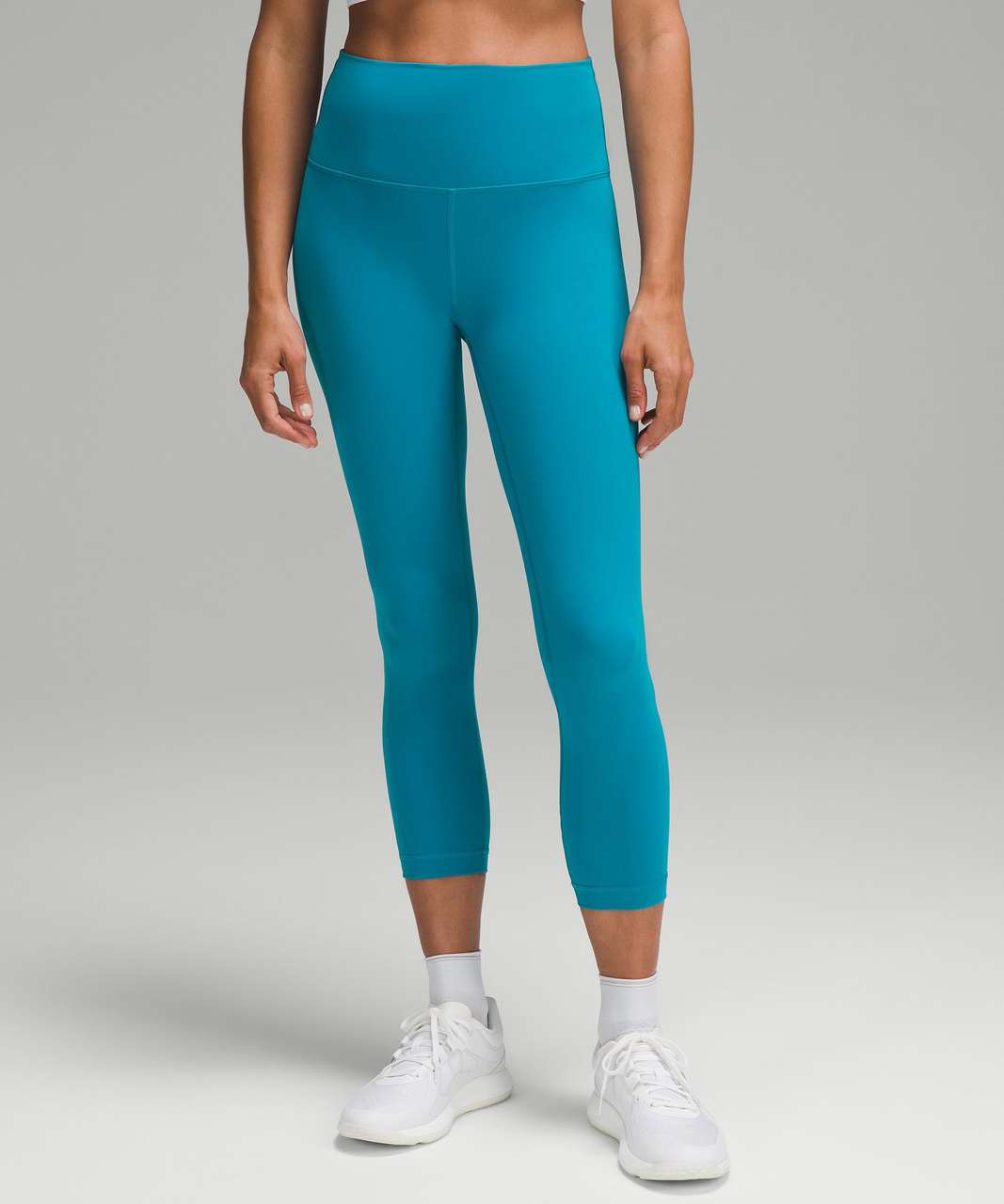 NWT Lululemon Wunder Train High Rise Crop 23” Utility Blue Leggings Size…