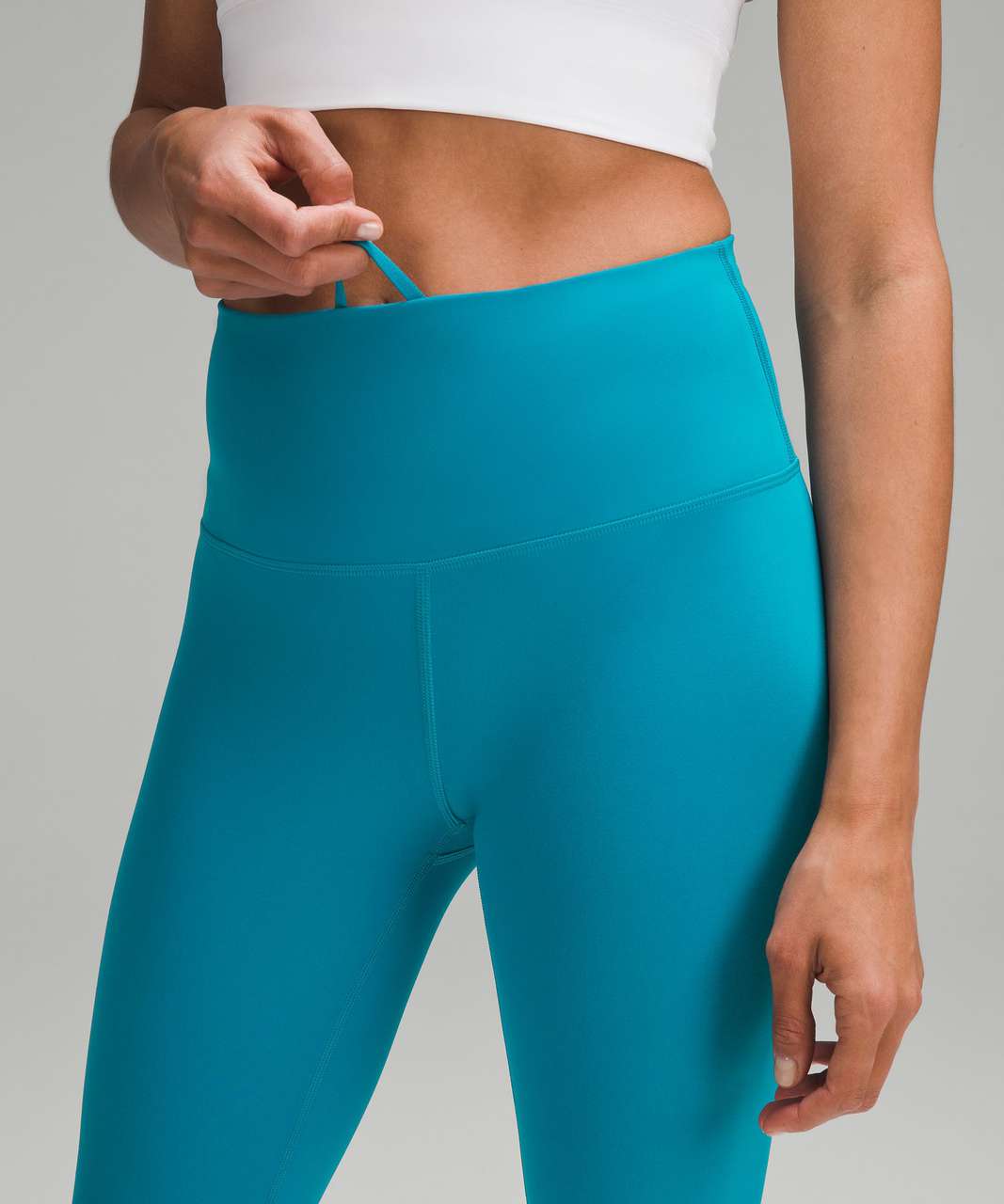 NWT Lululemon Wunder Train High Rise Crop 23” Utility Blue Leggings Size…