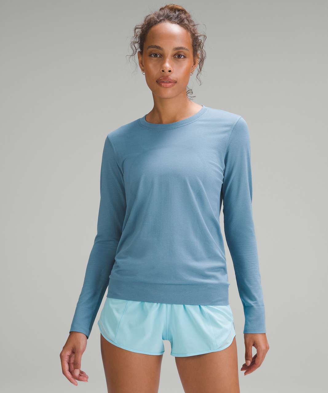 Lululemon Swiftly Relaxed-fit Long Sleeve Shirt In Painted Camo Silver Blue/sheer  Blue