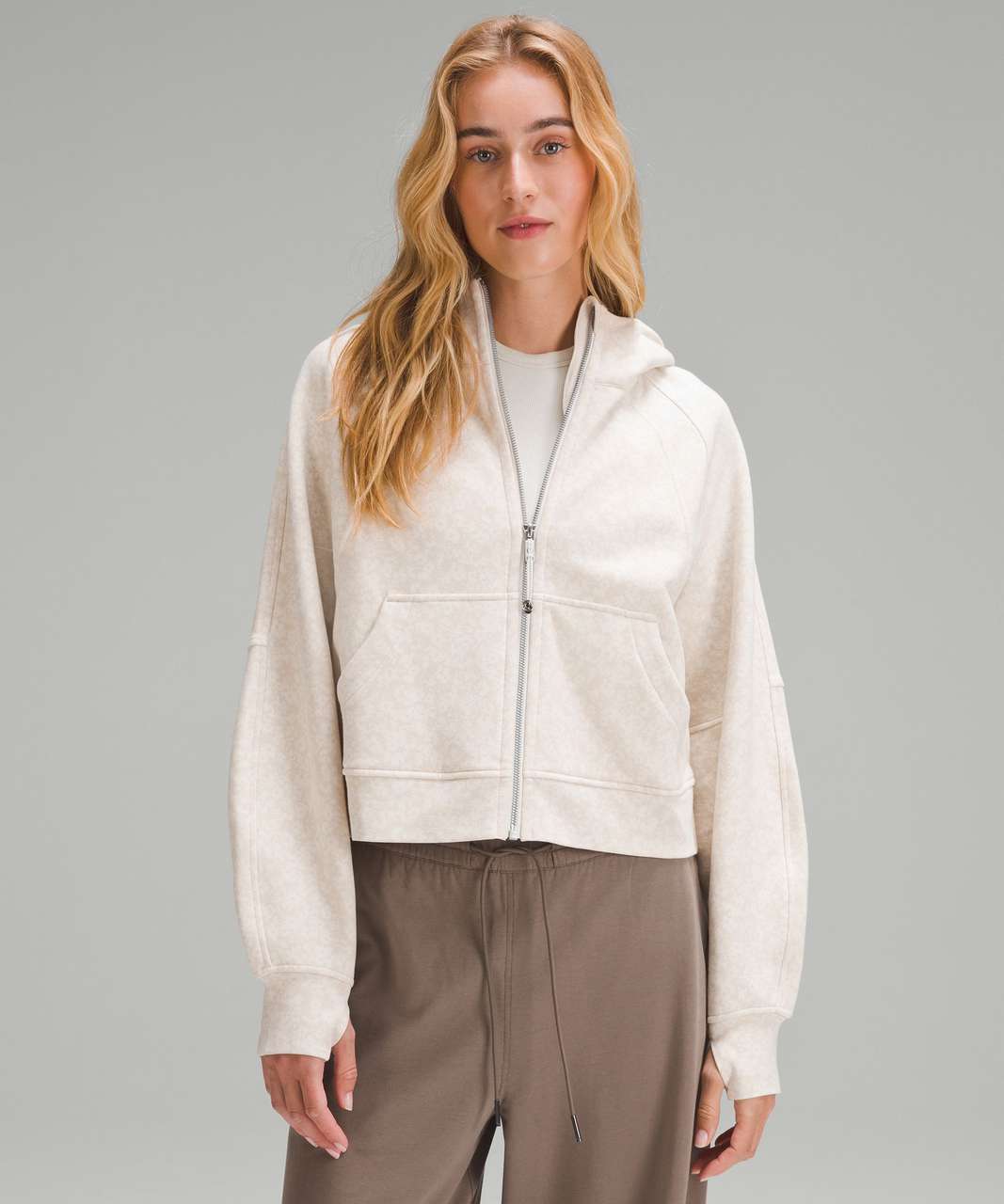 Lululemon Scuba Oversized Full Zip - Daisy Vista Light Ivory Natural Ivory