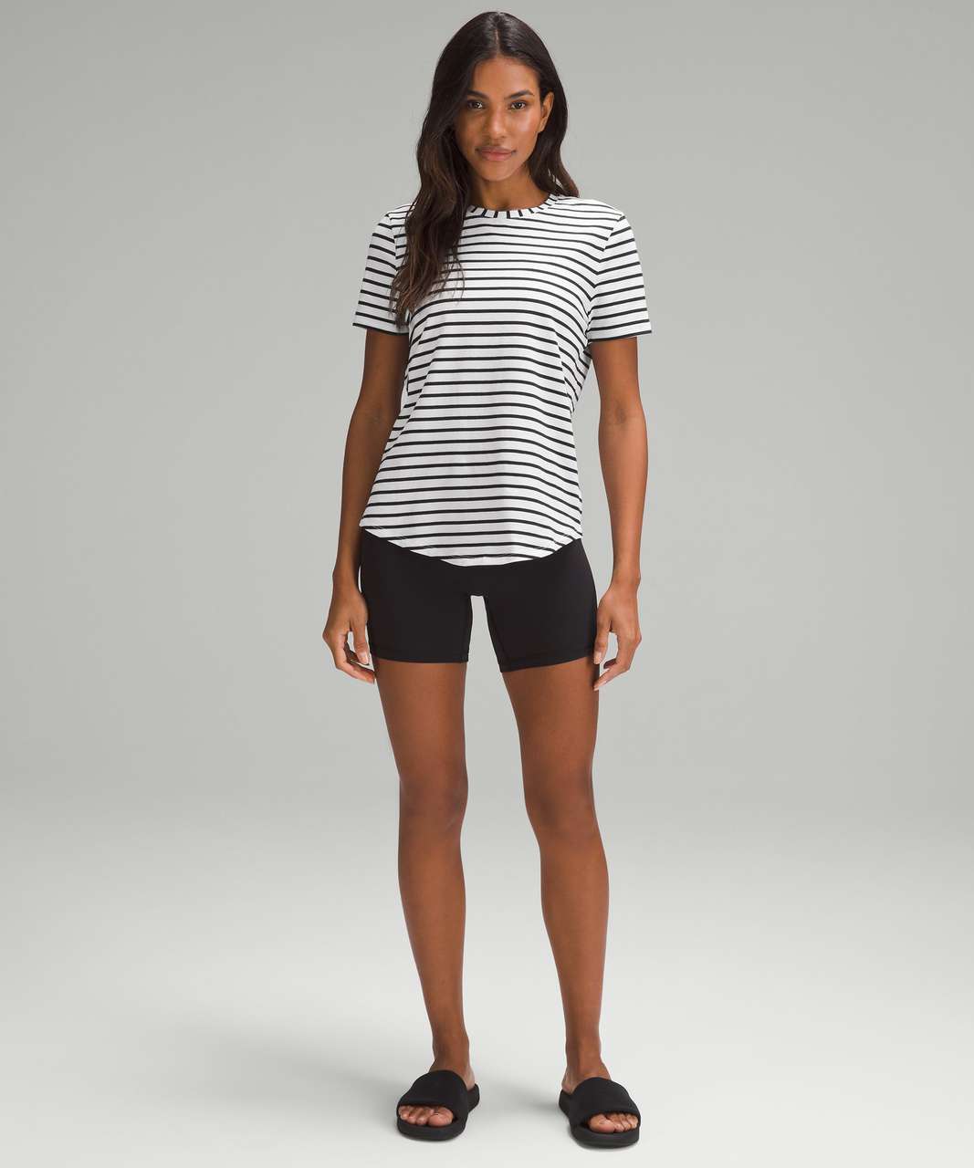 Lululemon Love Crewneck T-Shirt - Yachtie Stripe White Black