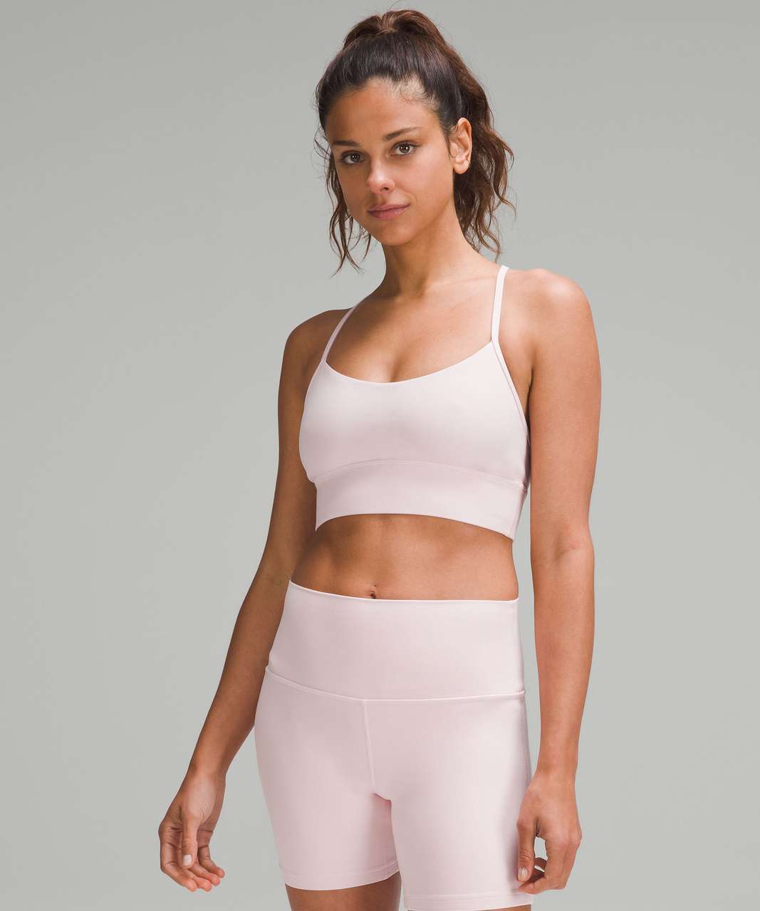 Longline Sports Bra - Light Pink Camo