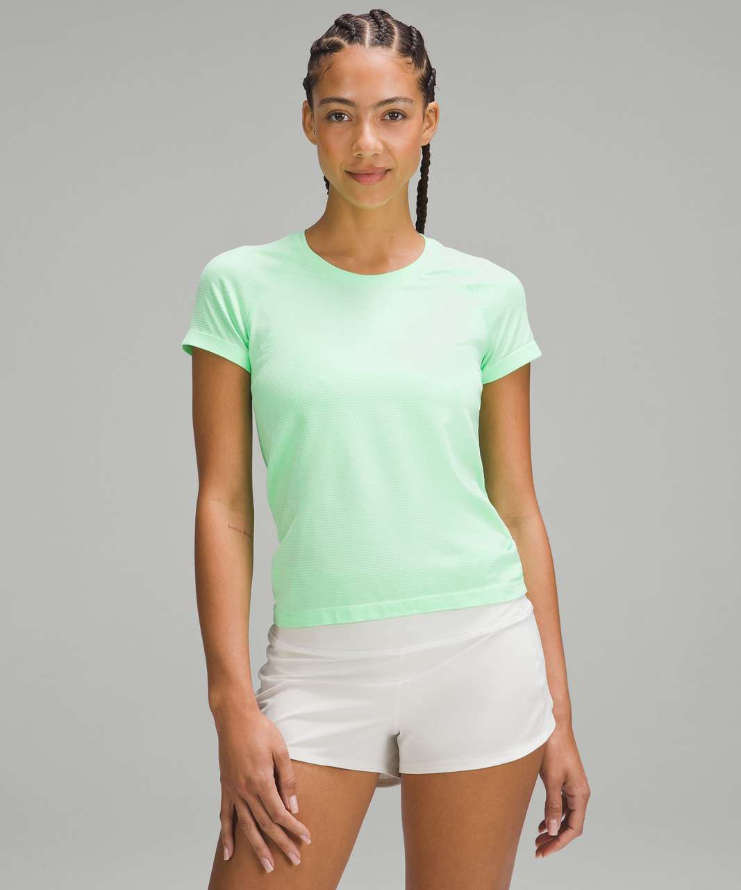 Lululemon Swiftly Tech Short-Sleeve Shirt 2.0 *Race Length - Pistachio /  White - lulu fanatics