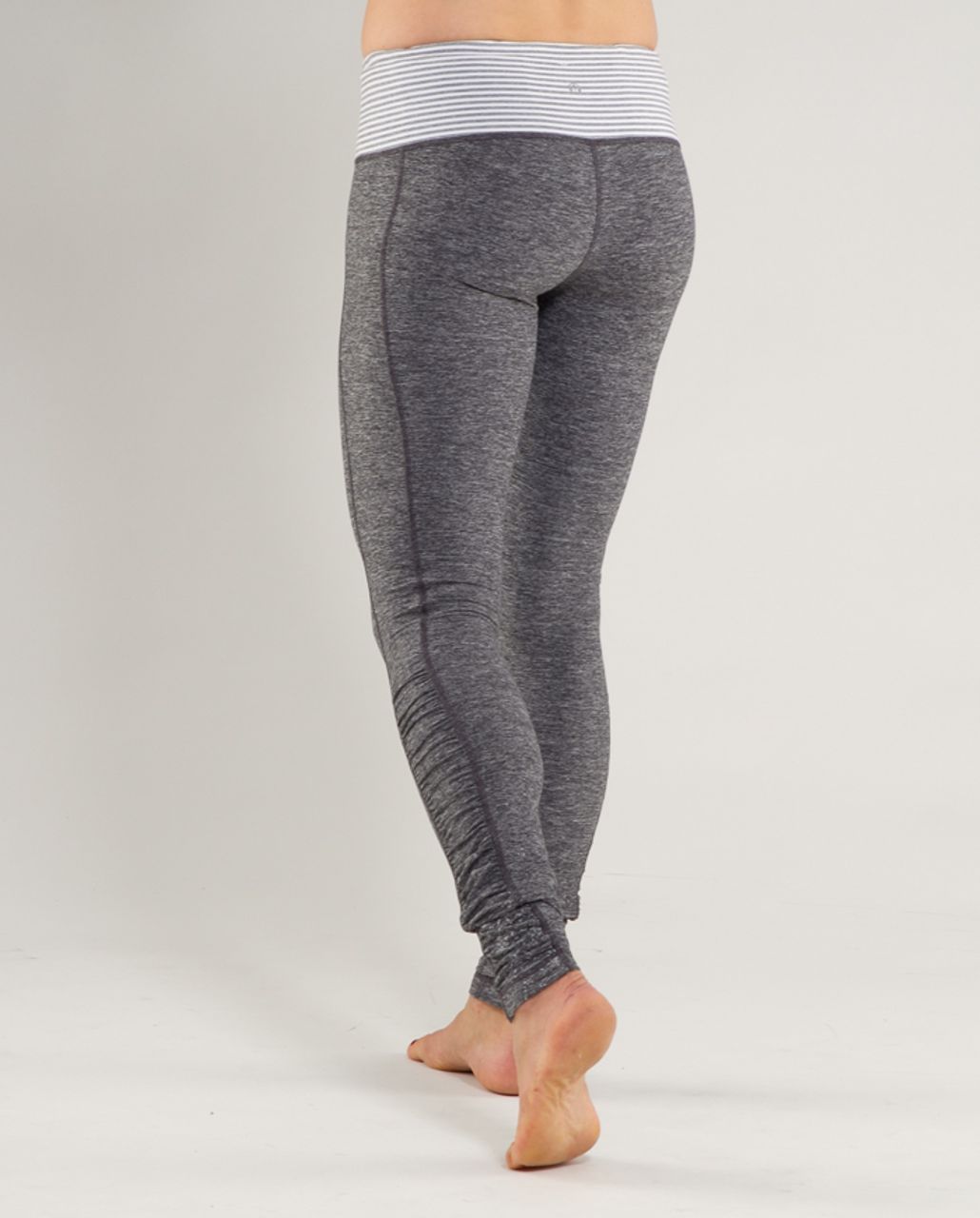 Lululemon Run: Turn Around Tight - Heathered Deep Coal / White