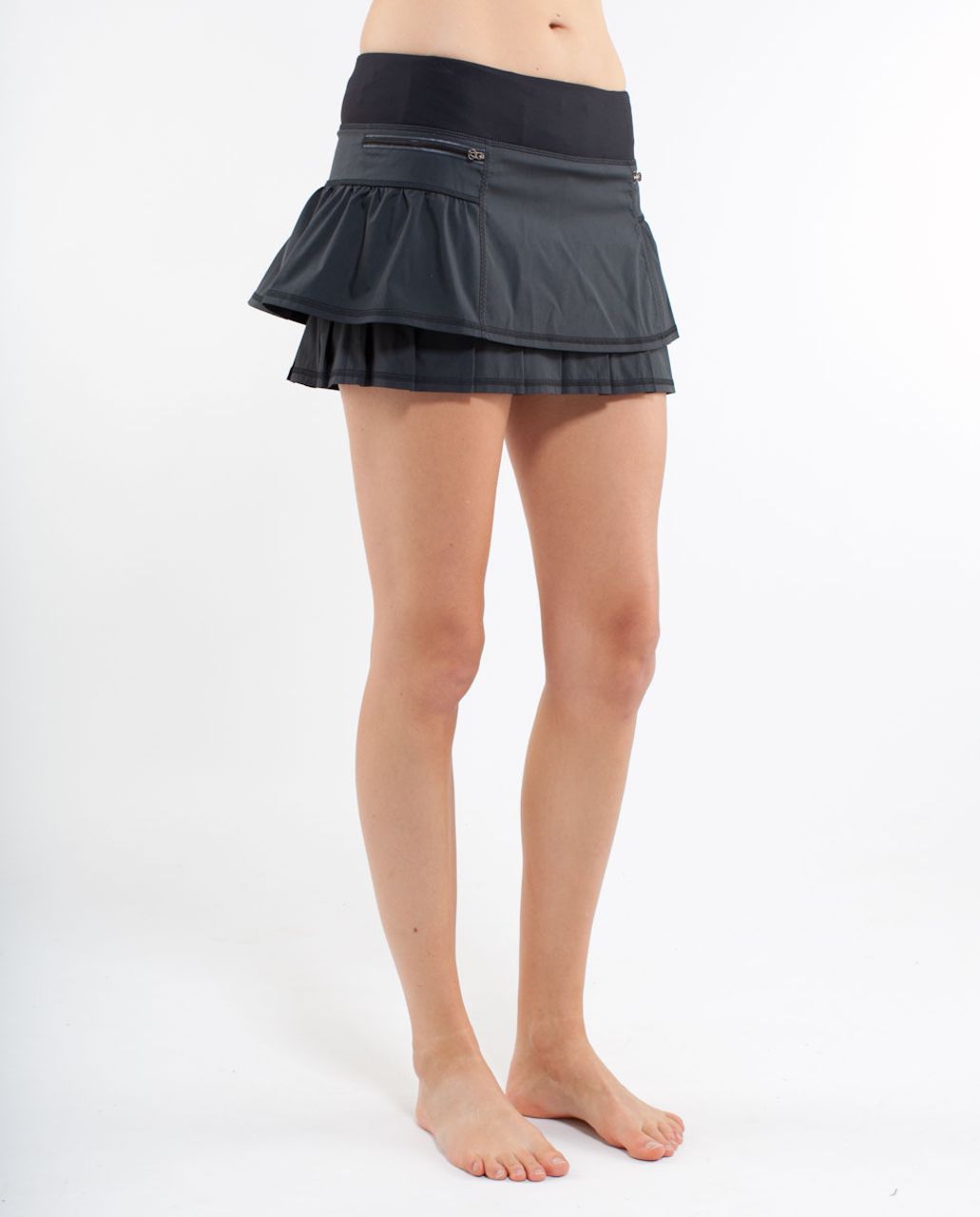 Lululemon Run:  Your Heart Out Skirt - Black Black Teeny Stripe /  Black /  Black Echo Stripe