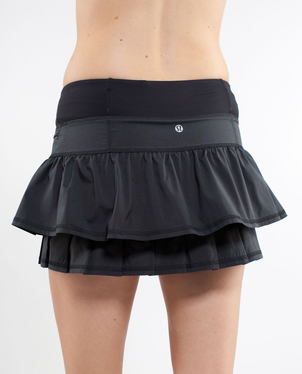 Lululemon Run:  Your Heart Out Skirt - Black Black Teeny Stripe /  Black /  Black Echo Stripe