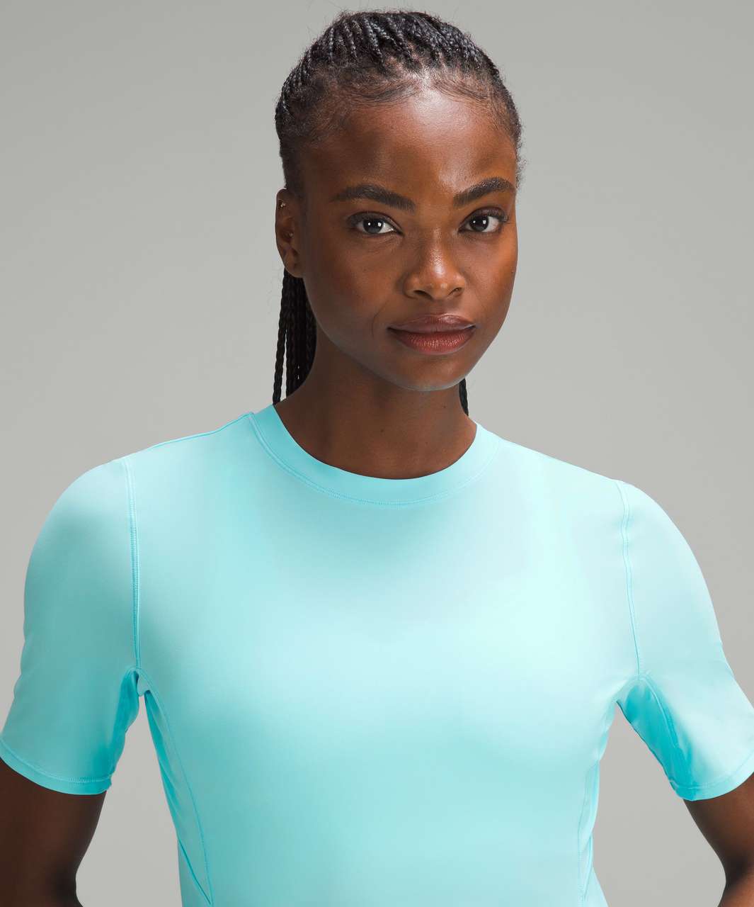 Lululemon UV Protection Fold-Over Running T-Shirt - Cyan Blue