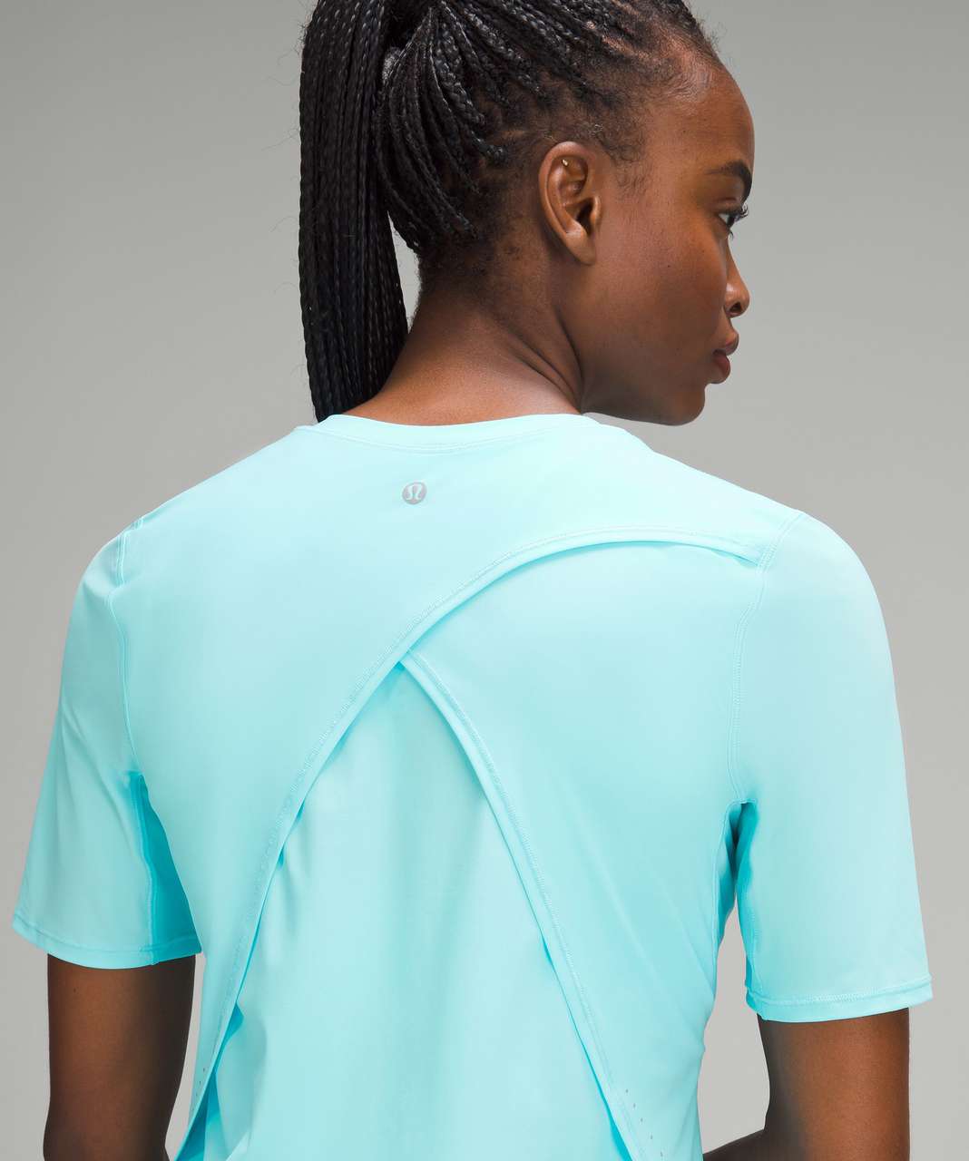 Lululemon UV Protection Fold-Over Running T-Shirt - Cyan Blue