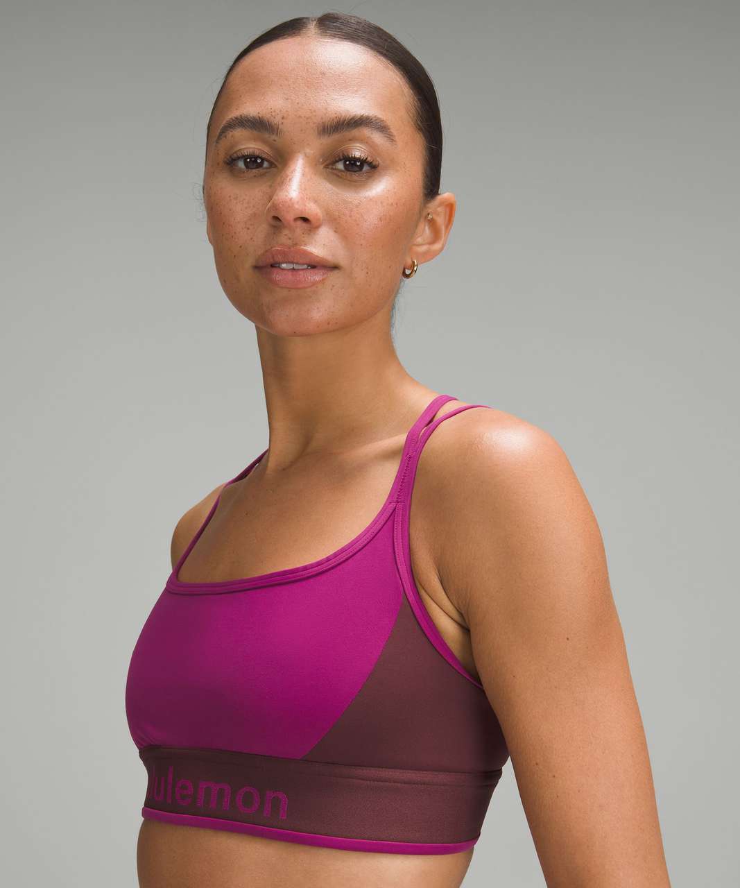 In Alignment Longline Bra *Light Support, B/C Cup, Red Merlot