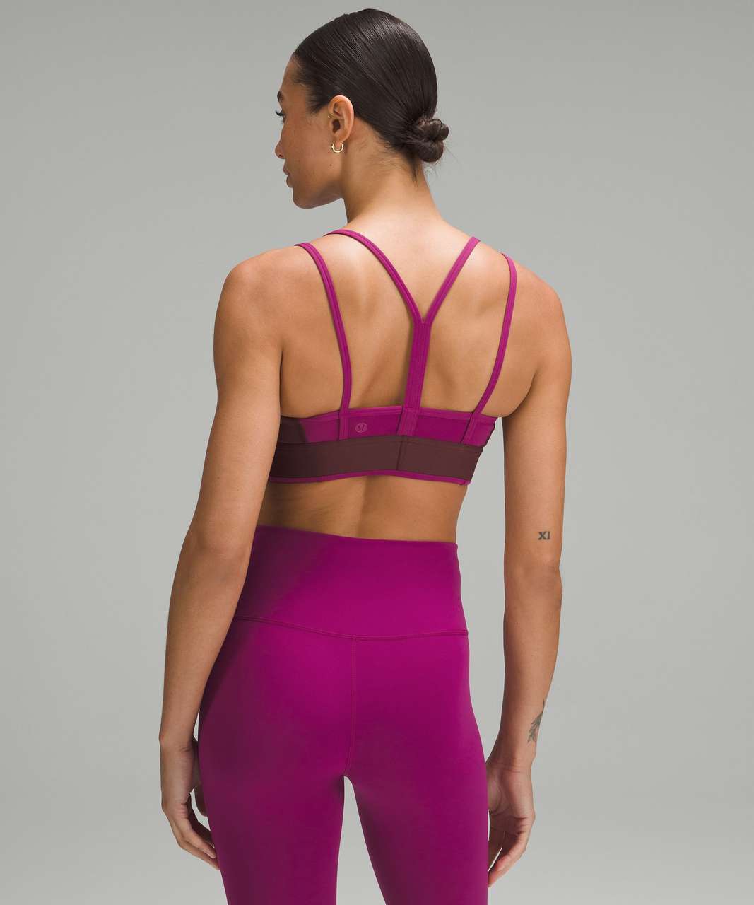 Lululemon Logo Train Strappy Bra *Light Support, B/C Cup - Red Merlot /  Magenta Purple - lulu fanatics