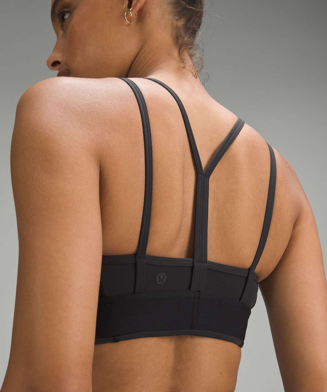 Lululemon Logo Train Strappy Bra *Light Support, B/C Cup - Black / Graphite Grey