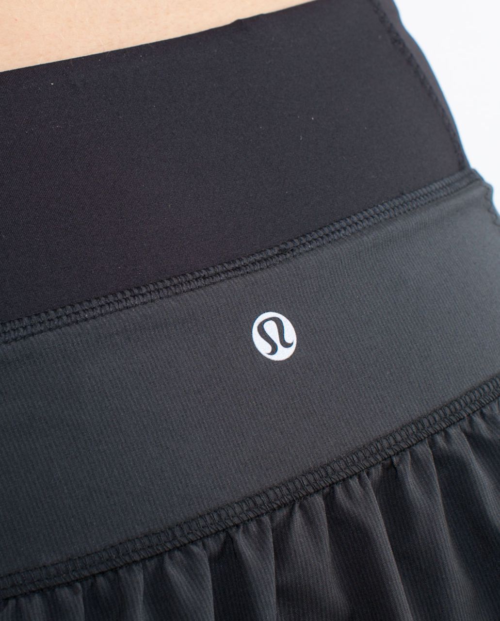 Lululemon Run:  Your Heart Out Skirt - Black Black Teeny Stripe /  Black /  Make Davie Run Crazy Print