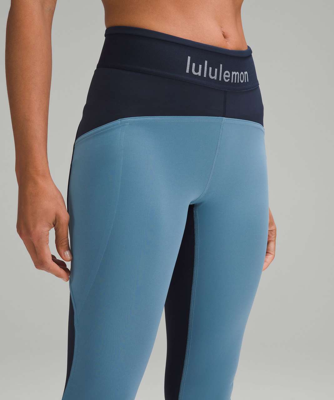 Lululemon Logo Waistband Everlux Training Crop 15 - Black - lulu