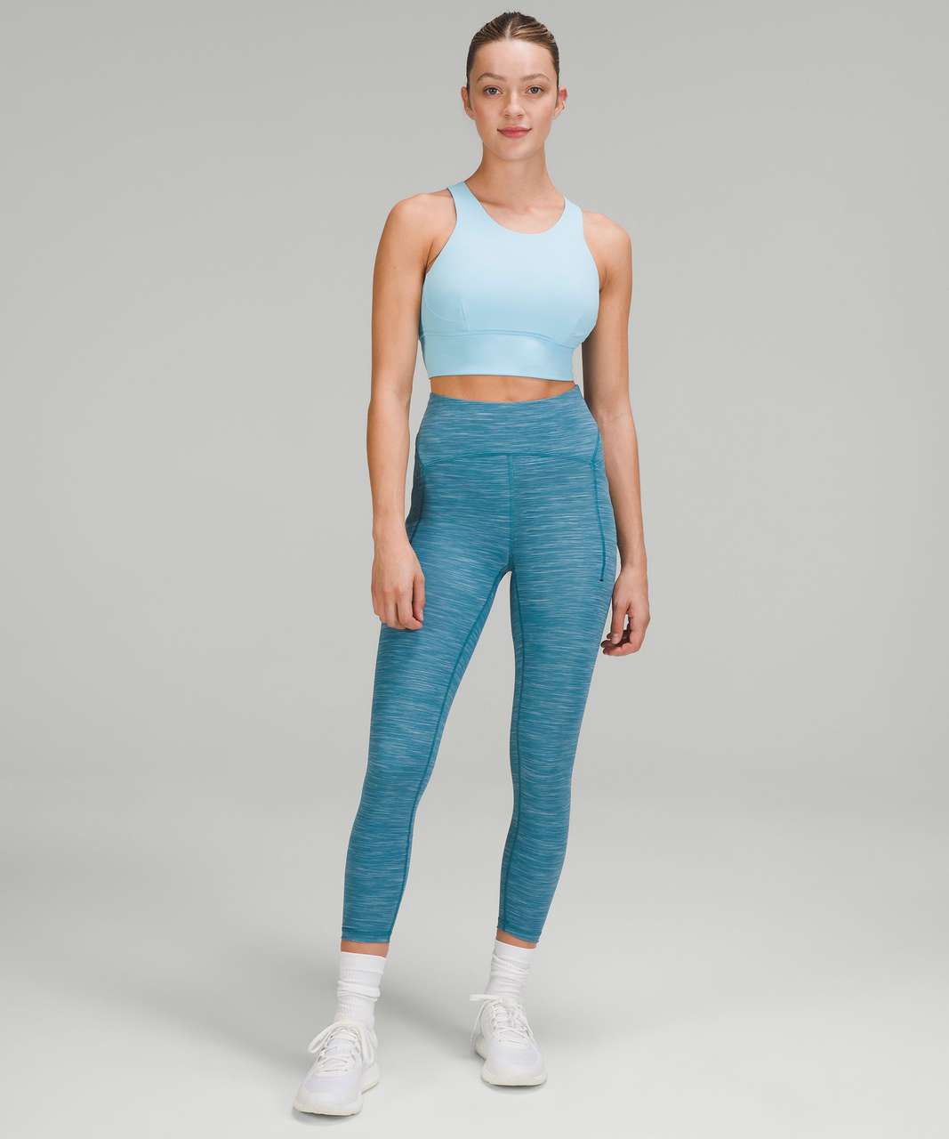 Lululemon WUNDER TRAIN LONG LINE BRA CHAMBRAY SZ 8 NWT