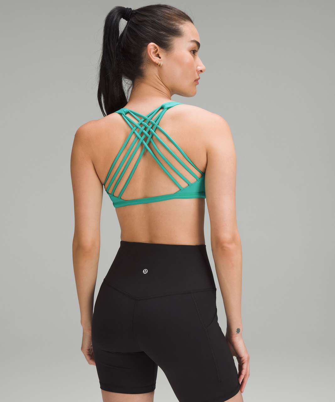 Buy Strapsco Strappy Sports Bra Breathable Wirefree Crop Basic Tops for  Running (Green, M) Online