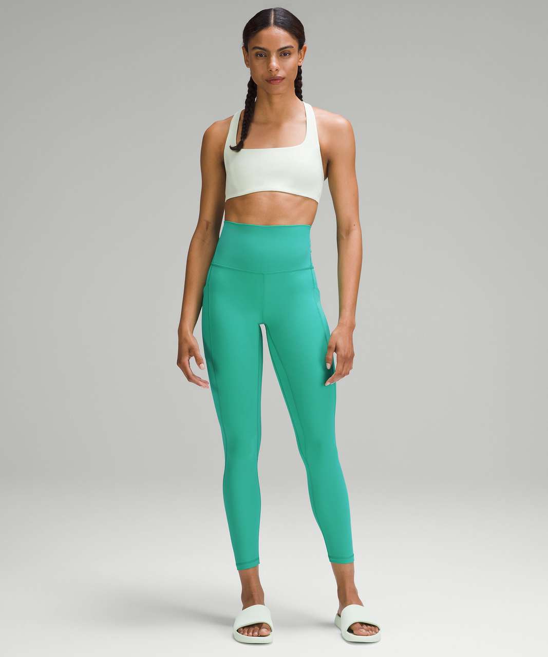 LULULEMON Marled Emerald Green High-Rise Leggings  High rise leggings,  Leggings are not pants, High waisted leggings