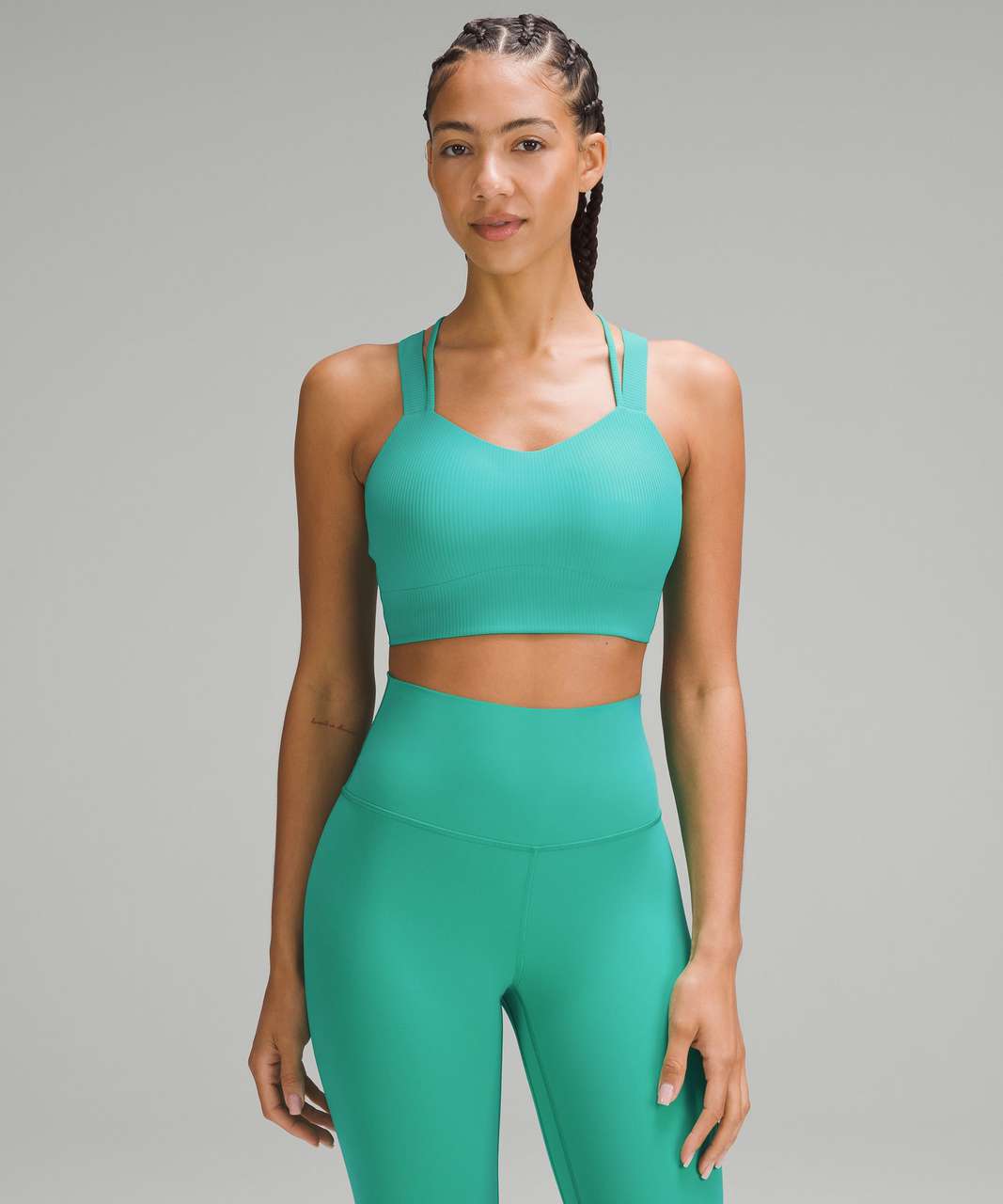 Lululemon Like a Cloud Longline Ribbed Bra *Light Support, D/DD Cups - Kelly  Green - lulu fanatics