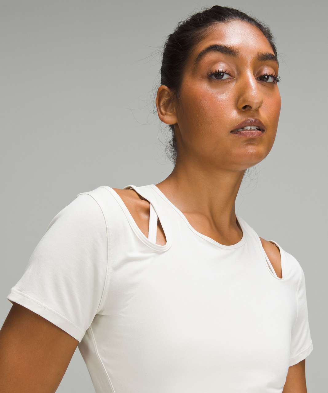 Lululemon Shoulder Cut-Out Yoga T-Shirt - Bone