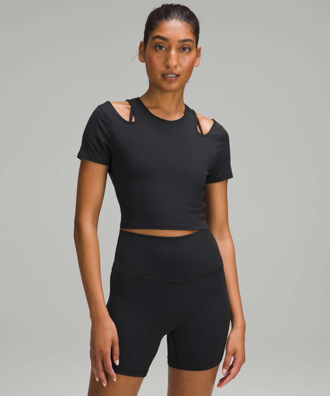 Lululemon Shoulder Cut-Out Yoga T-Shirt - Black