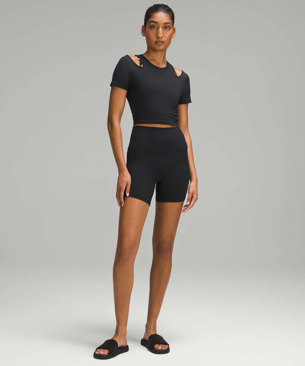 Lululemon Shoulder Cut-Out Yoga T-Shirt - Black