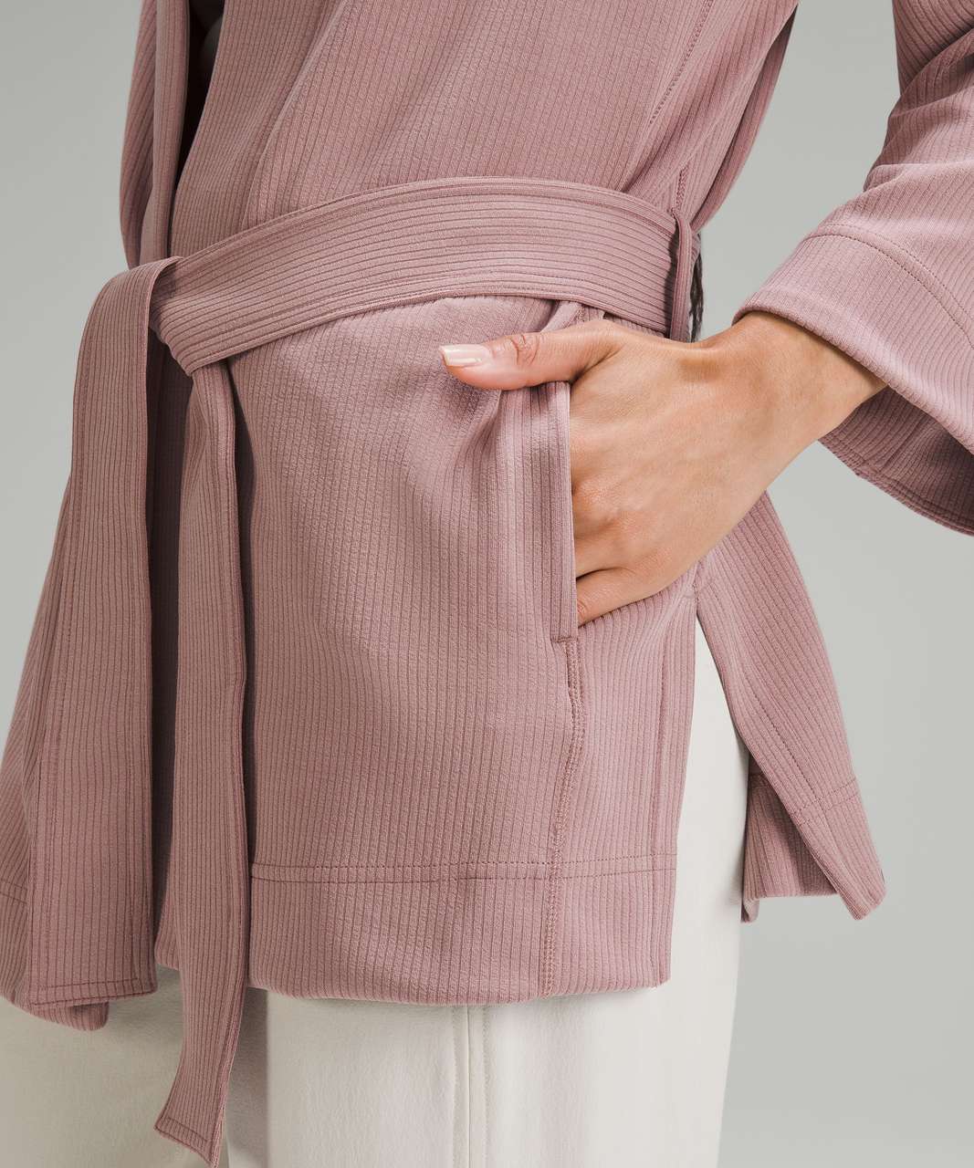 Lululemon Ribbed Softstreme Belted Wrap - Twilight Rose