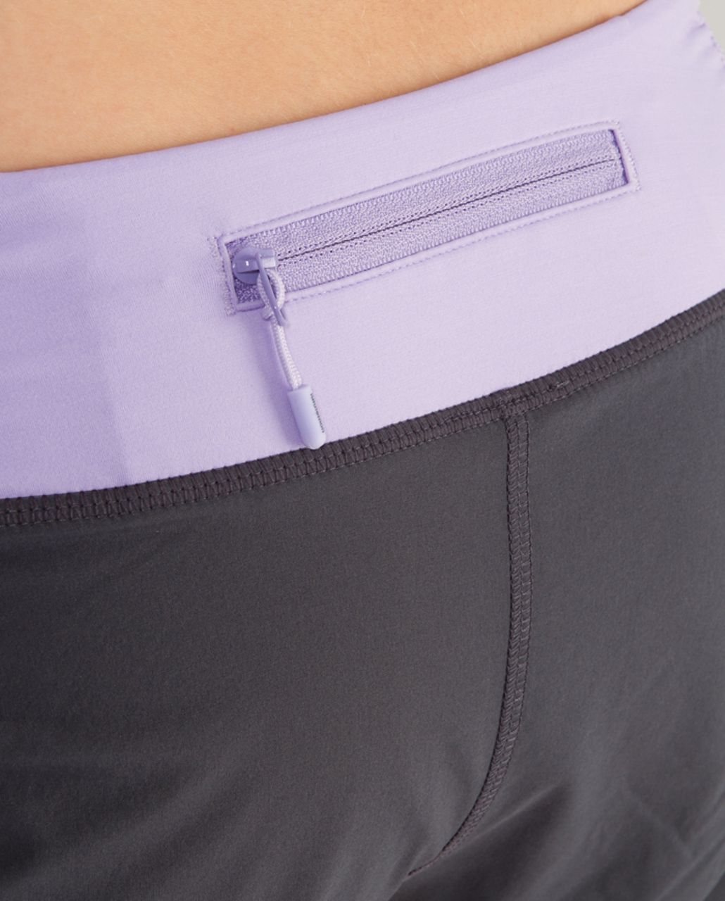 Lululemon Run:  Your Heart Out Short - Coal /  Lilac Heathered Coal Wee Stripe /  Lilac