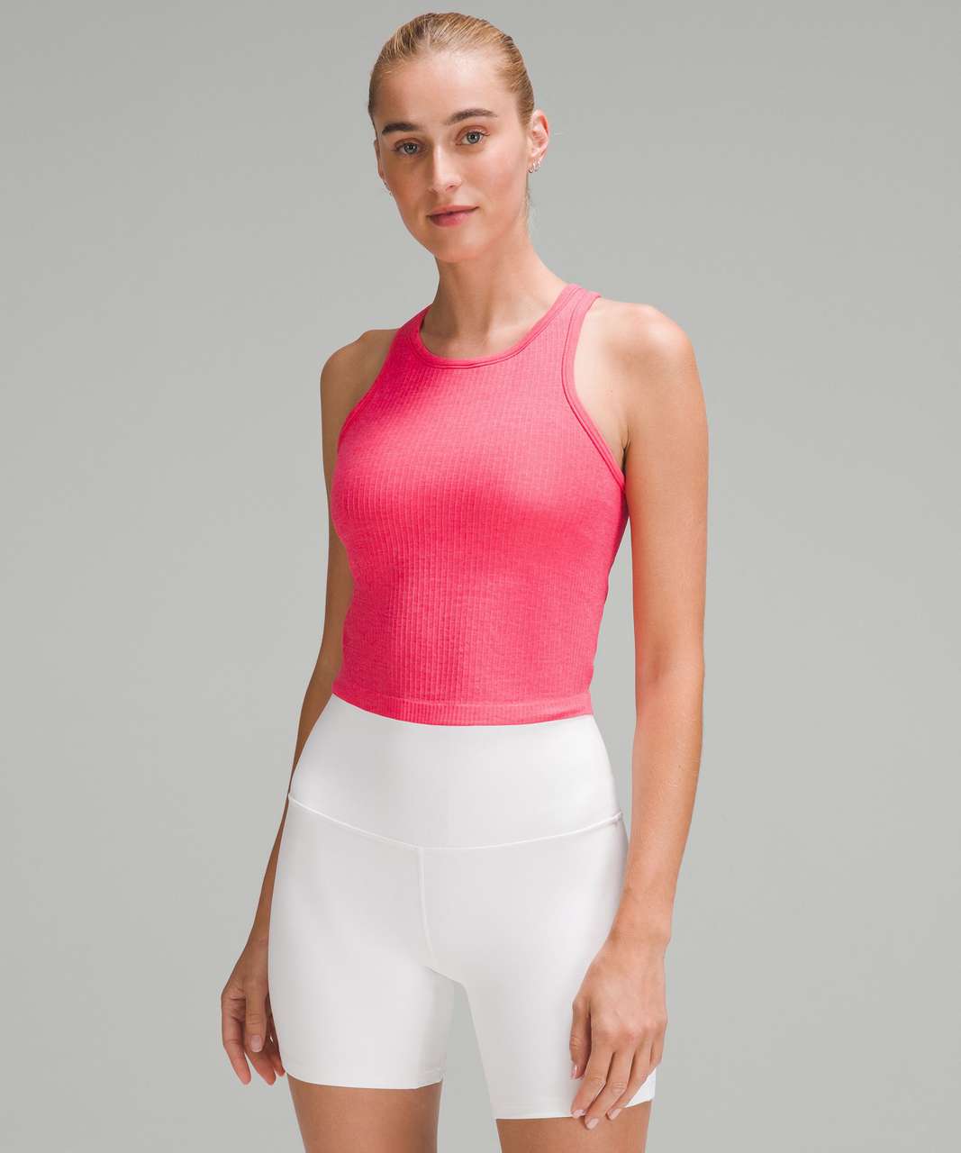 Lululemon Ebb to Street Cropped Racerback Tank Top - Lip Gloss