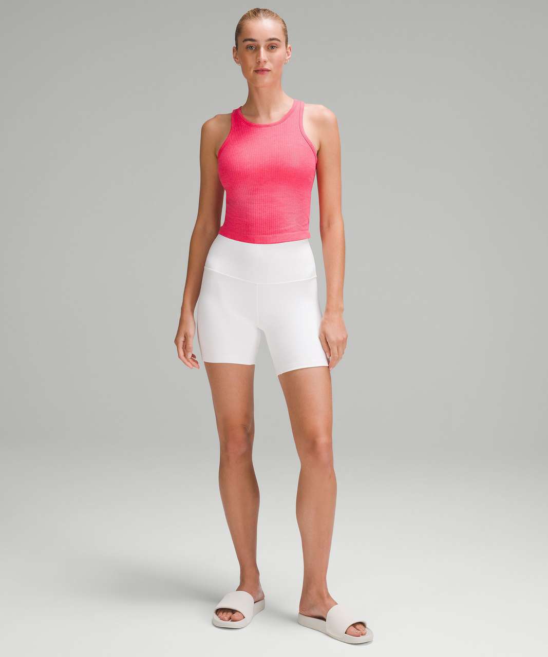 Lululemon Ebb to Street Cropped Racerback Tank Top - Lip Gloss