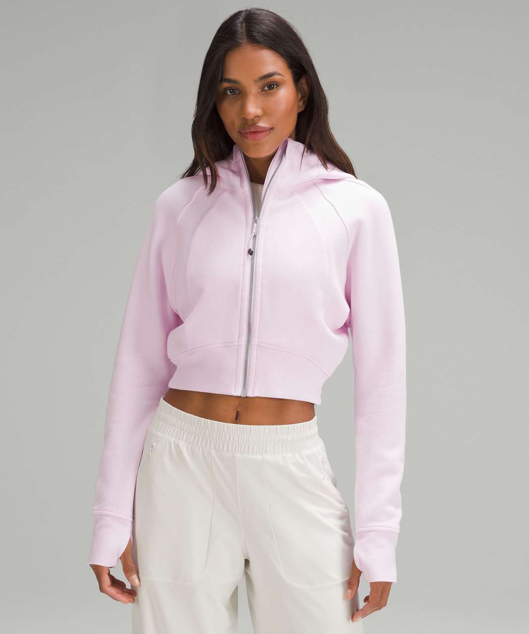 Lululemon Scuba Full-Zip Cropped Hoodie - Meadowsweet Pink