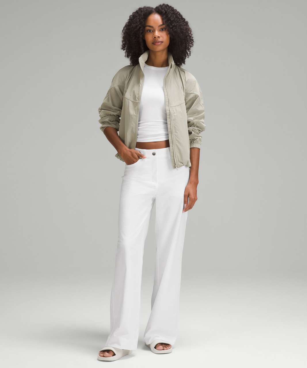 Lululemon City Sleek 5 Pocket High-Rise Wide-Leg Pant Full Length *Light  Utilitech - White - lulu fanatics