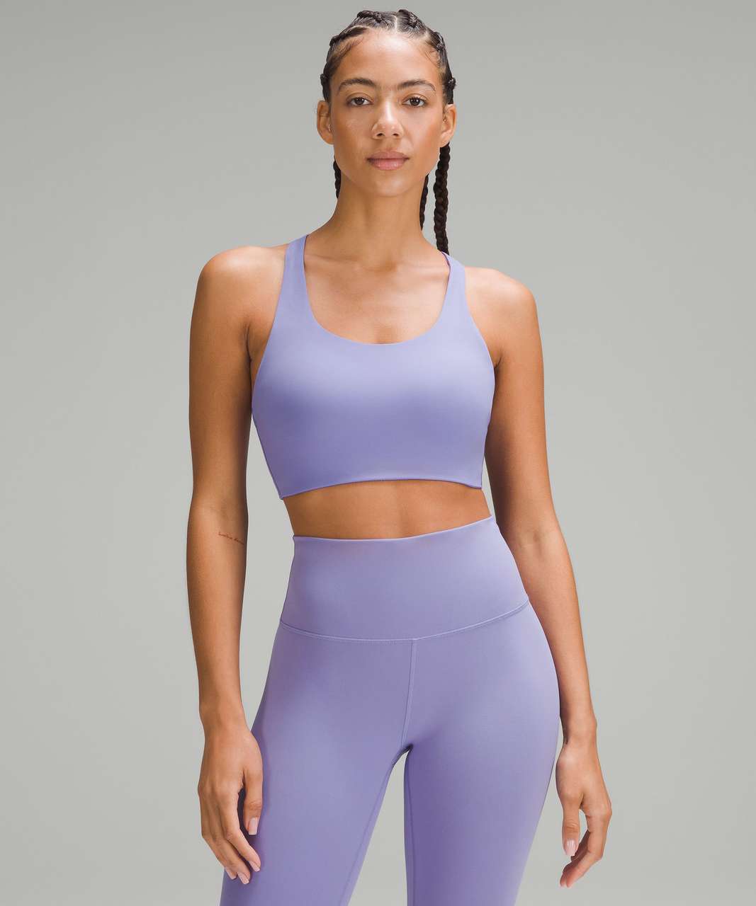 Lululemon Ribbed Nulu High-Neck Yoga Bra - Faint Lavender - lulu