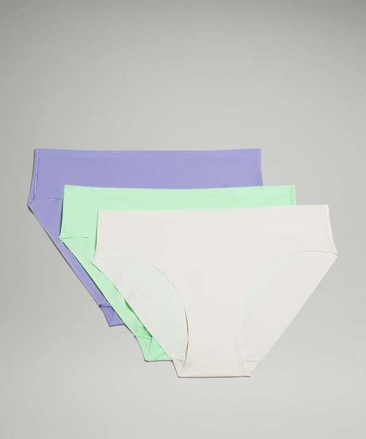 Lululemon InvisiWear Mid-Rise Thong Underwear *3 Pack - Dark Lavender /  Pistachio / Bone - lulu fanatics