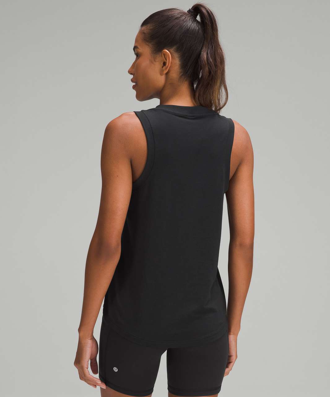 Lululemon Cotton-Blend Logo Training Tank Top - Black