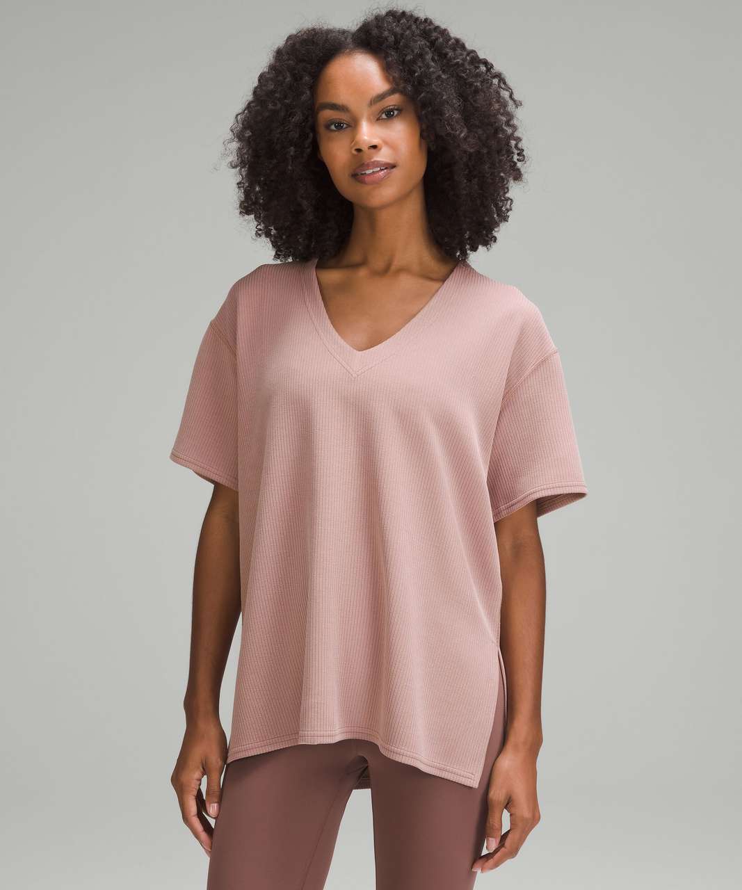 Lululemon Ribbed Softstreme Relaxed-Fit T-Shirt - Twilight Rose