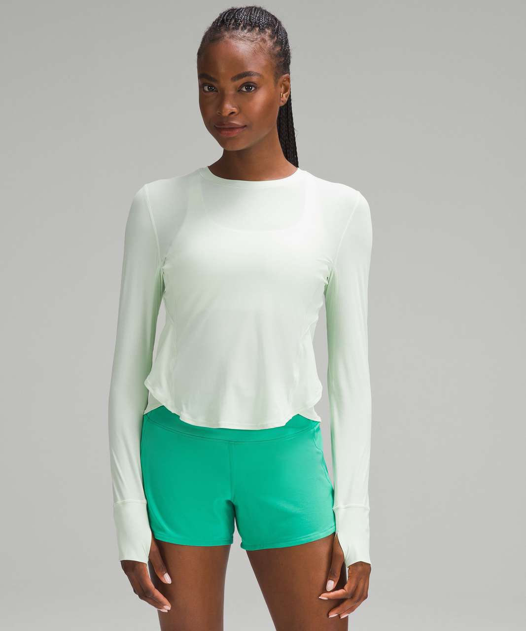 Lululemon UV Protection Fold-Over Running Long-Sleeve Shirt - Kohlrabi Green