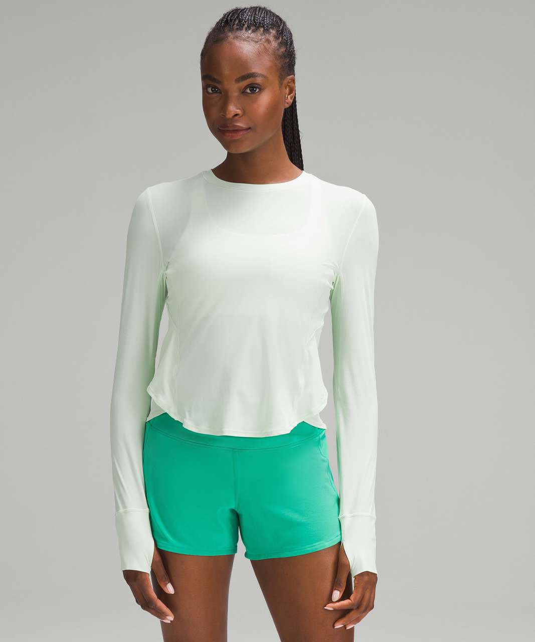 Foldover Crop Top - Green