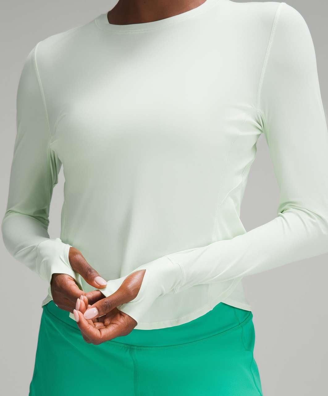 Lululemon Asymmetrical Ribbed Cotton Long-Sleeve Shirt - Kohlrabi Green -  lulu fanatics