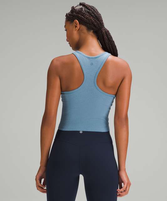 Lululemon Ebb to Street Cropped Racerback Tank Top - Blue Nile - lulu  fanatics