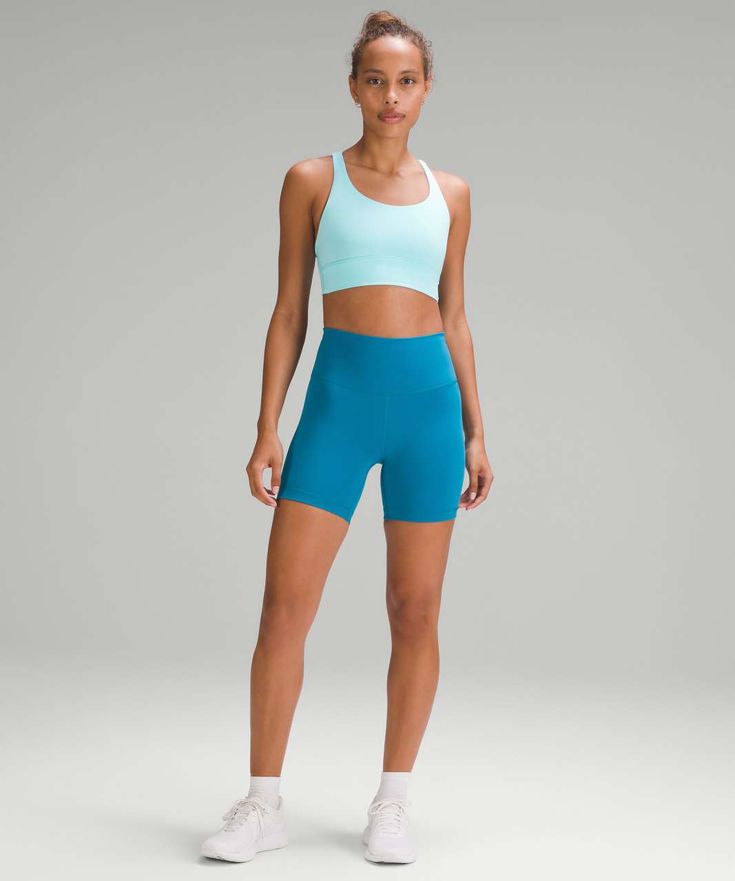 Lululemon Energy Bra *Long Line - Heathered Slate / Vivid Amber - lulu  fanatics