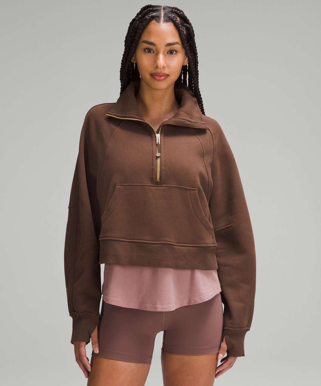 Lululemon Scuba Oversized Funnel Neck Half Zip - Java