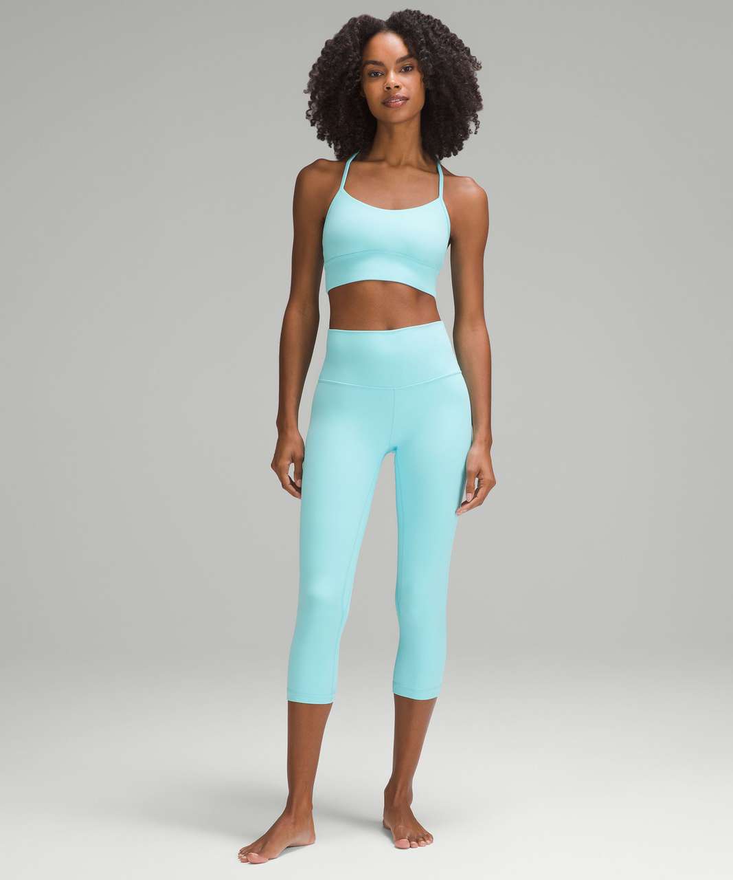 Lululemon Flow Y Nulu Longline Bra *Light Support, A–C Cups - Cyan Blue ...